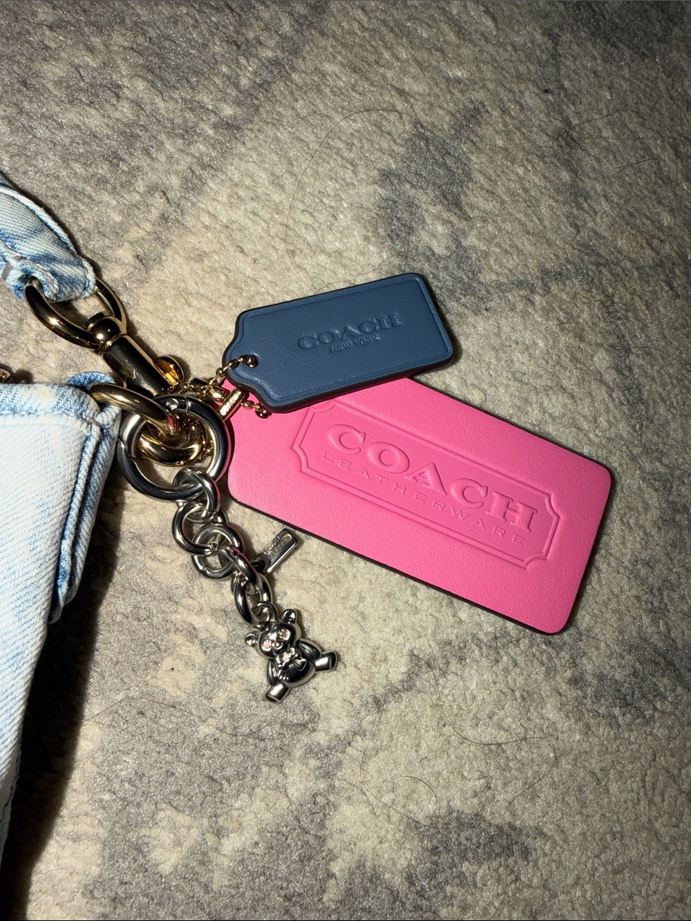 Coach LAUREL SHOULDER BAG IN LOVED DENIM WITH CHARMS - Picture 2 of 6